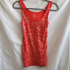 Red sequined tank top from Old Navy